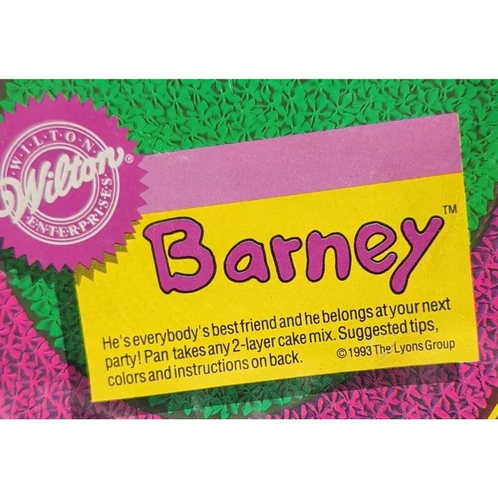 Wilton Barney Cake Pan 1993 Vintage Dinosaur BARNEY Baking Mold Party Birthday
